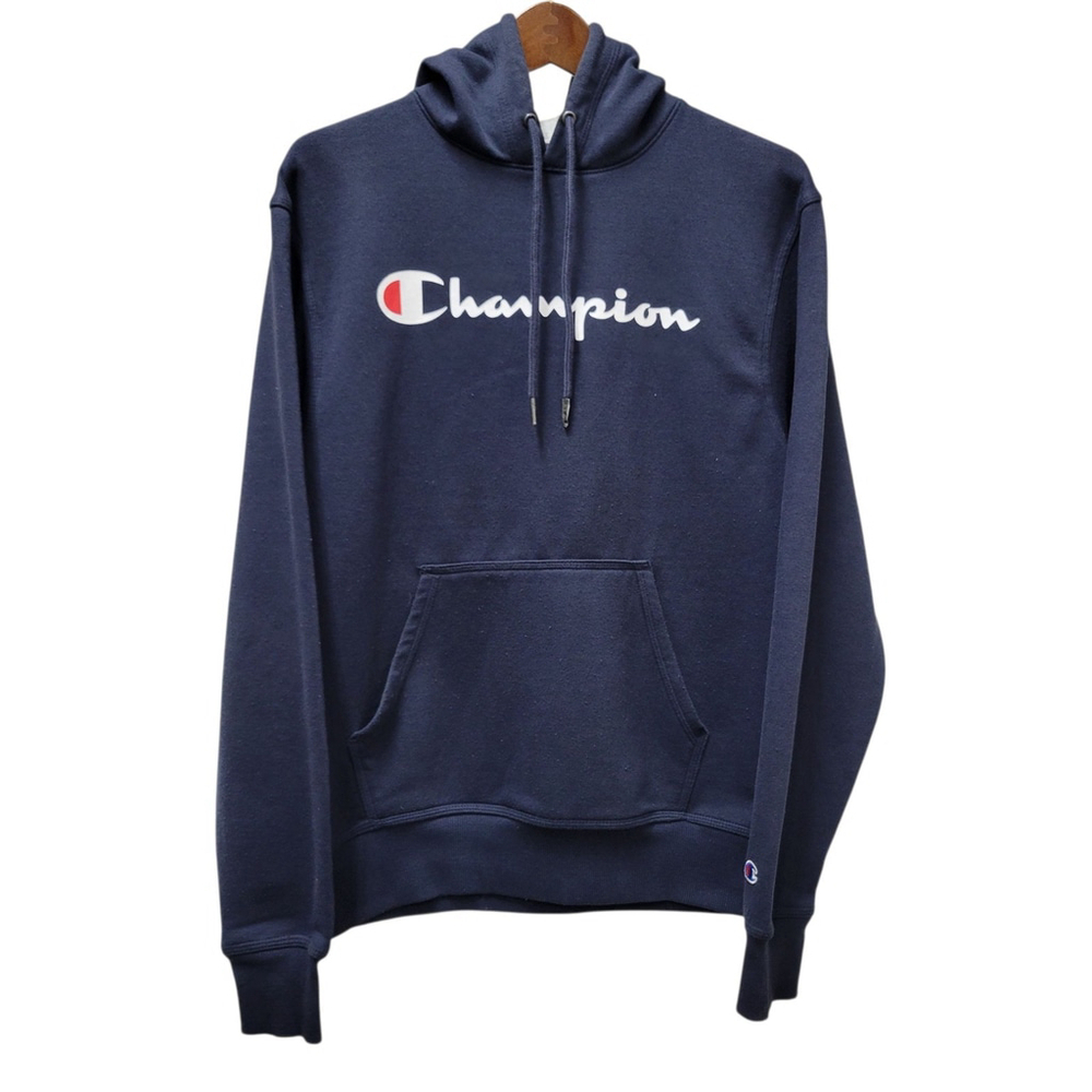 Champion Authentic Men's Long-Sleeves Hoodie Pullover Sweatshirt Size Small Navy